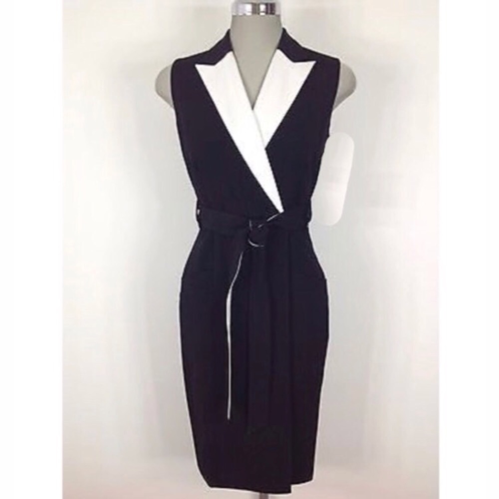 Calvin Klein Black & White Wrap Dress